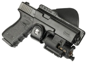 Coldre Fobus EM19 para Pistolas Glock G19 e G25 Com Lanterna - Destro