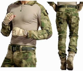 Kit Calça Cargo 10 Bolsos + Camisa Tática Combat Shirt QGK - Atacs AU